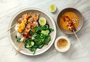 Elsker du peanøtter, er satay med peanøttsaus garantert en suksess